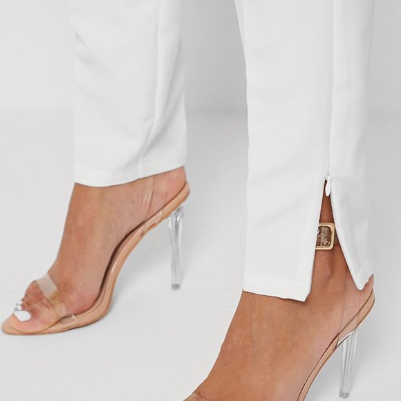 CORSET WAIST TAILORED TROUSERS - OFF-WHITE - Picture 4 of 4